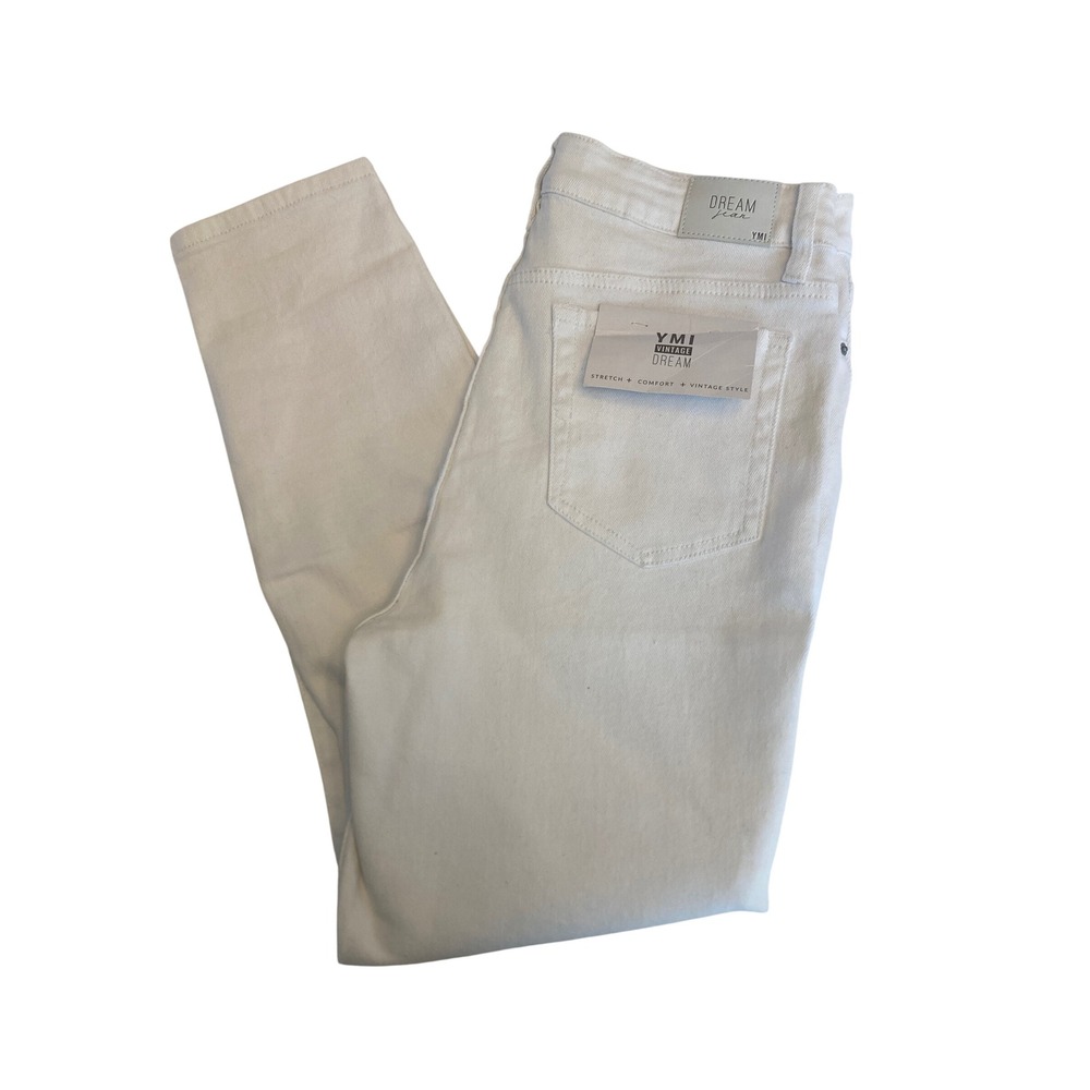 YMI Dream Jean Womens White High Rise Ankle Slim Stretch Denim Pants New